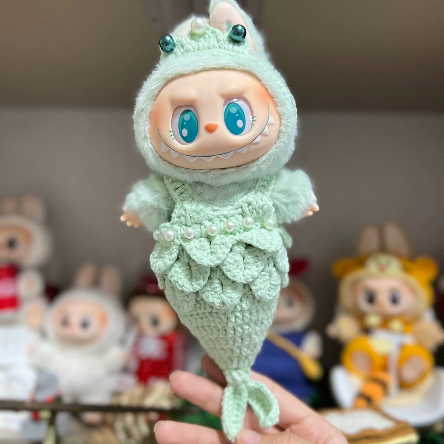 🧜♀️ “Mermaid Dream” Crochet Tail Dress for Labubu (Doll Not Included)