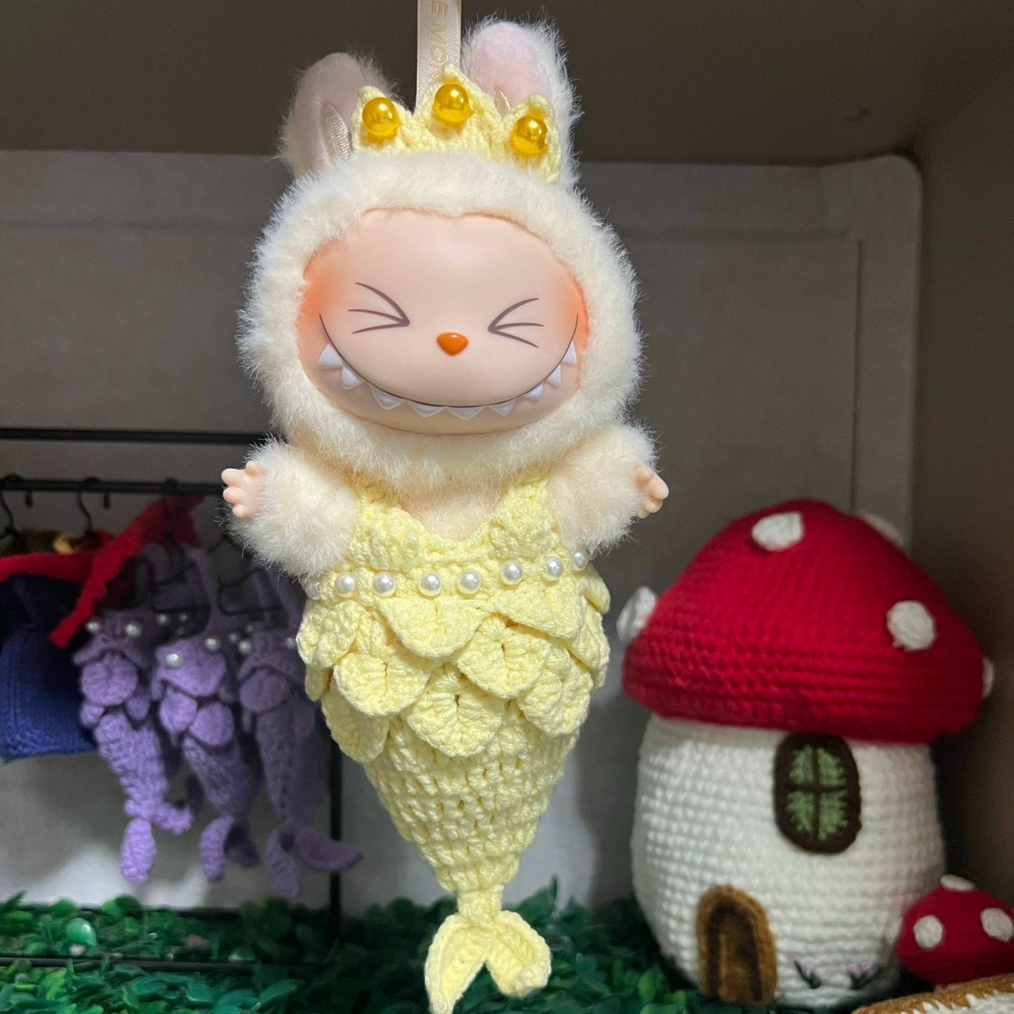 🧜♀️ “Mermaid Dream” Crochet Tail Dress for Labubu (Doll Not Included)