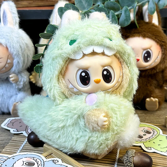 🦕 “Rawr Dino” Labubu Outfit Set – Mint Green Monster Style (Doll Not Included)